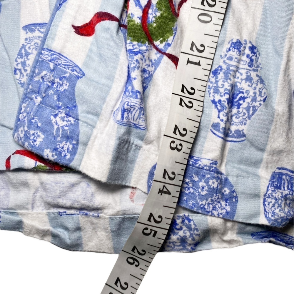 8 Oak Lane Blue and White Cotton Button Down Pajama Top - Picture 12 of 13